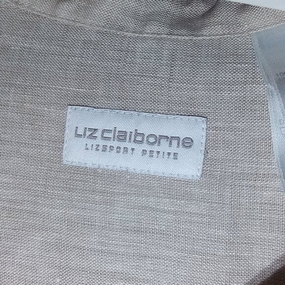 VALERIE STEVENS LARGE & LIZ CLAIBORNE PETITE LARGE LINEN BLOUSES PINK & BEIGE - Picture 9 of 11